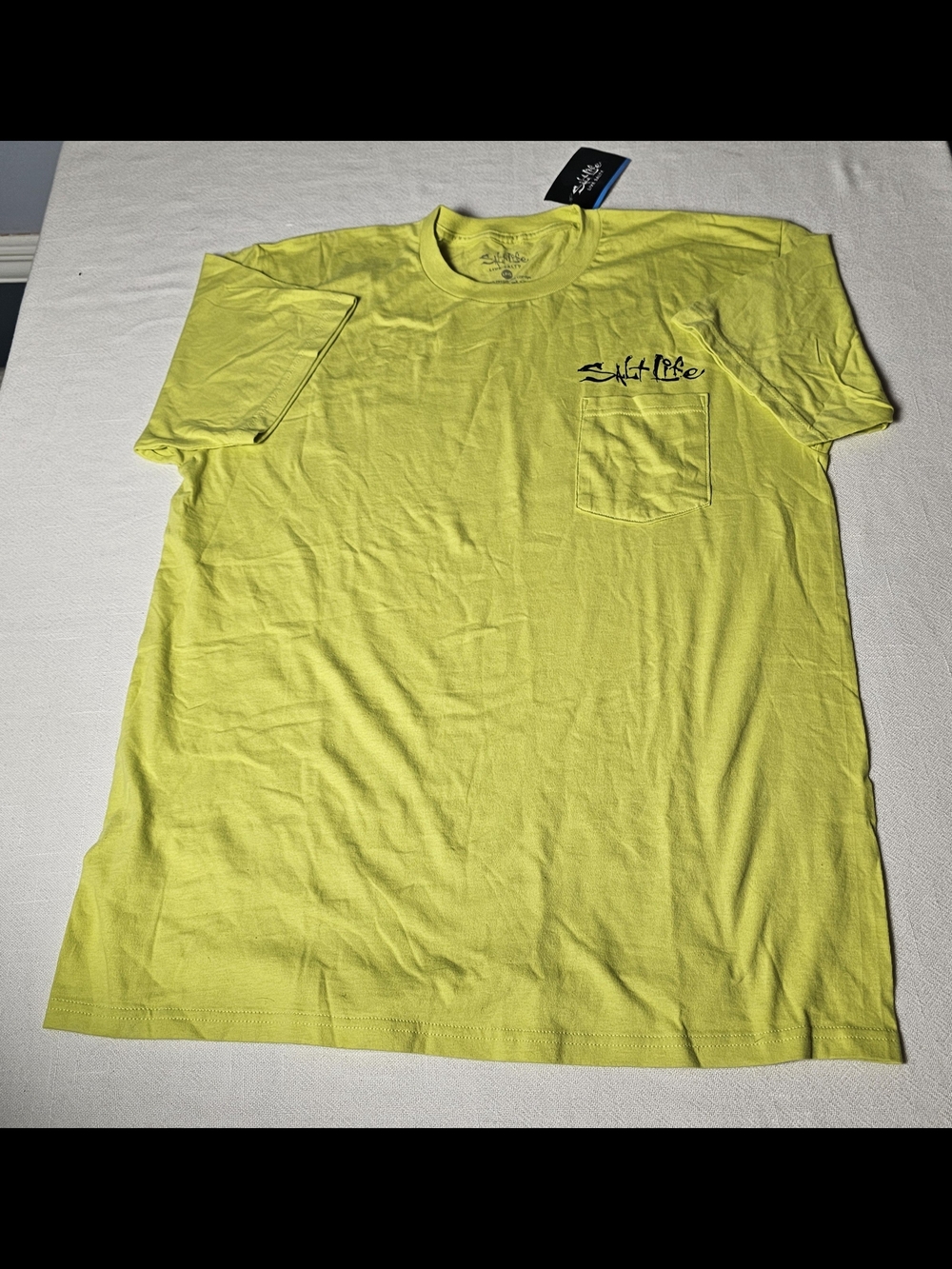 Salt Life "Salty State of Mind" Short Sleeve Tee Mens Size L Neon Yellow NWT